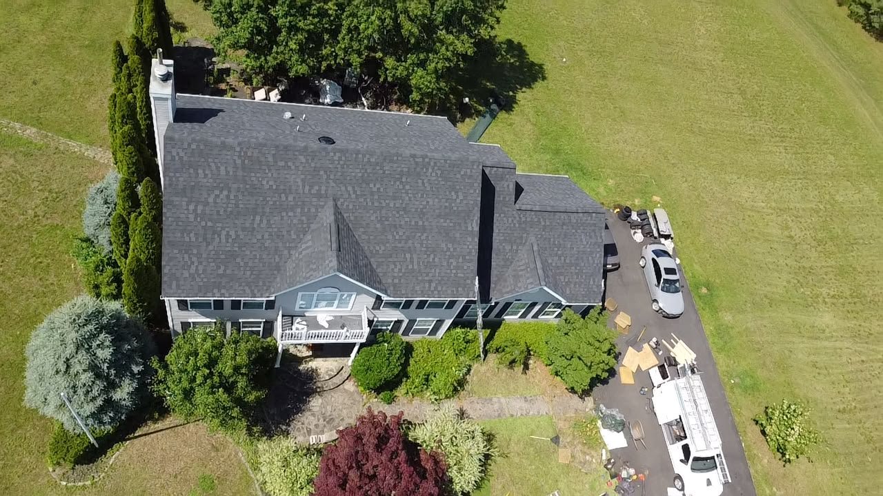 Aerial roofing view